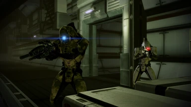 Camouflaged Geth Sniper on an N7 Mission using the Geth Sniper Rifle 