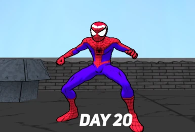 Into The Spider-Verse (Peter) suit with Christmas hat