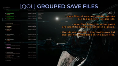 UI Grouped save files