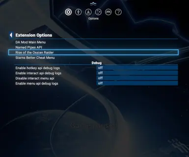 Extension Options - Working