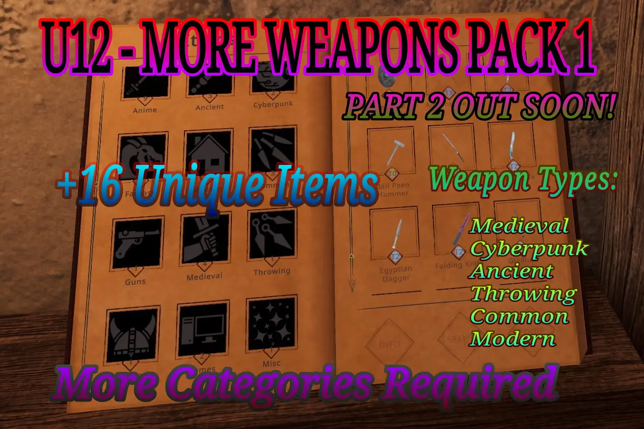 More Weapons Pack 1 (U12) At Blade & Sorcery Nexus - Mods And Community