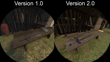 Comparison between version 1.0 and version 2.0 of this mod.