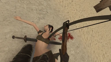 The tips of the crossbow can stab into enemies that get too close.