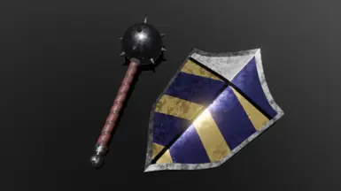 Man at arms mace and shield