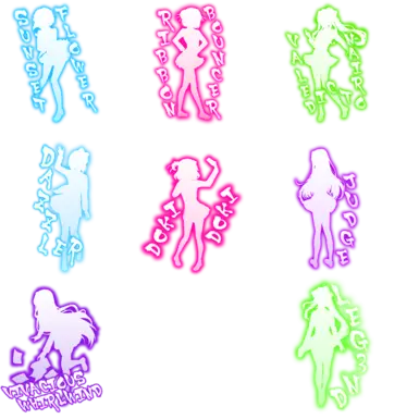 Glowing Doki Doki Style Icons