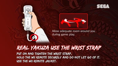Wii Wrist Strap Warning Screen (REAL YAKUZA USE THE WRIST STRAP)