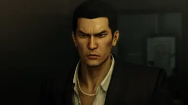 Closeup of Kiryu in his suit