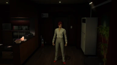 Added Red Hair and Grey Pants