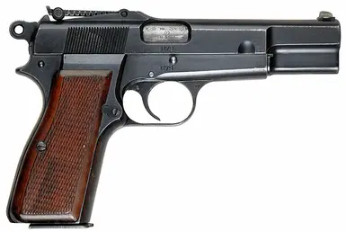 Real Browning GP-35 , darker chasis and woodgrip