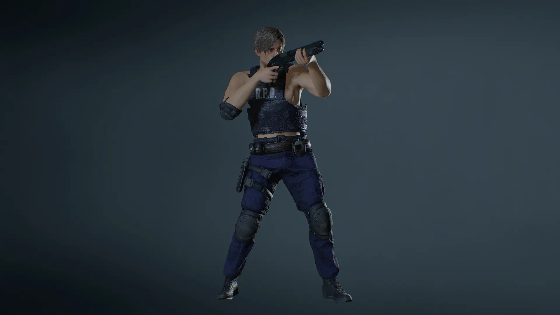 Leon Police - No Shirt Under The Rpd Vest (non-rt) At Resident Evil 2 