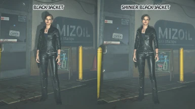 Claire with Black Shinier Jacket