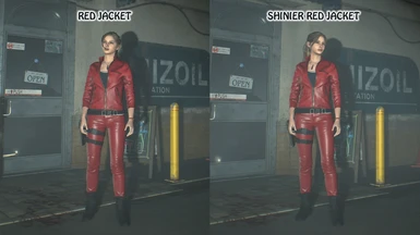 Claire with Red Shinier Jacket