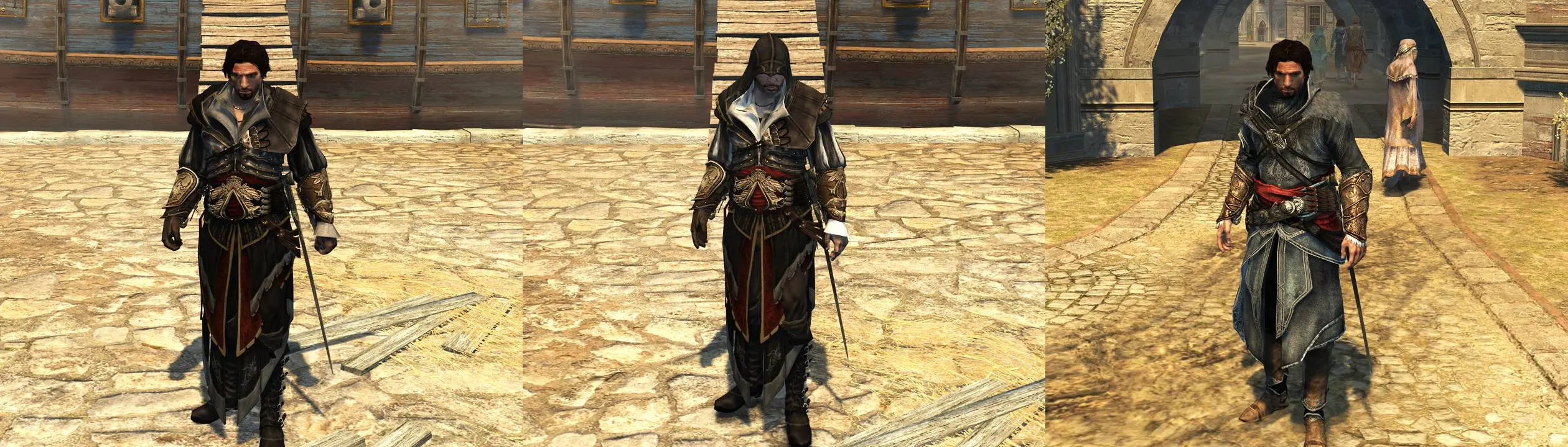 Ezio in Altair armor comparison image - Assassin's Creed 2 Overhaul mod for Assassin's  Creed II - ModDB