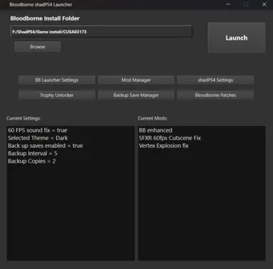 BB Launcher-Mod Manager inc Backup save generator and sound fix