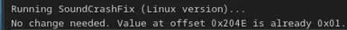 Sound Crash Fix Linux version