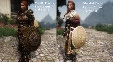 Female Pyrean Armor and Shield (ancient textures)