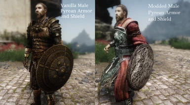 Male Pyrean Armor and Shield (ancient textures)