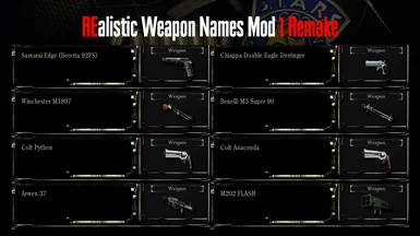 REalistic Weapon Names Mod 1 Remake