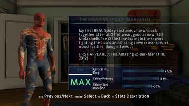 the amazing spider man 2 game all costumes
