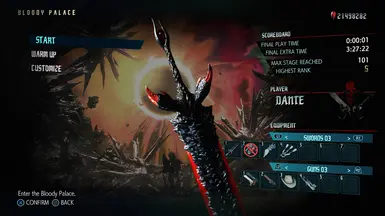 Bloody Palace Menu