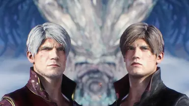 If you ignore the hair color the face of DMC 4 Dante and RE 6 Leon