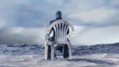 Vergil sitting on white plastic chair