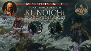 Lady Butterfly Disciple (Kunoichi)-voiced Female-replacer (with physics and Blood-FX)