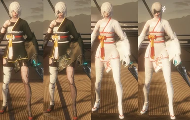 A2 kimono (2 colour versions 2 hair styles weapons included)