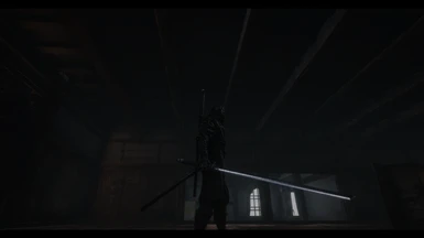 extremely long shadow ninjato blade