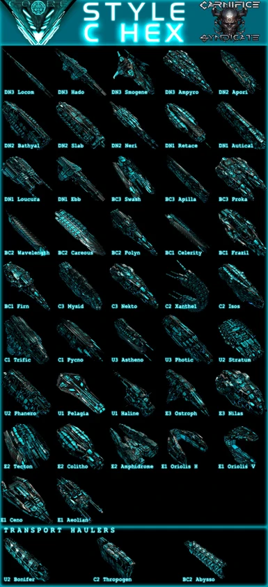 V-CORE 'Style C HEX' Ship Collage