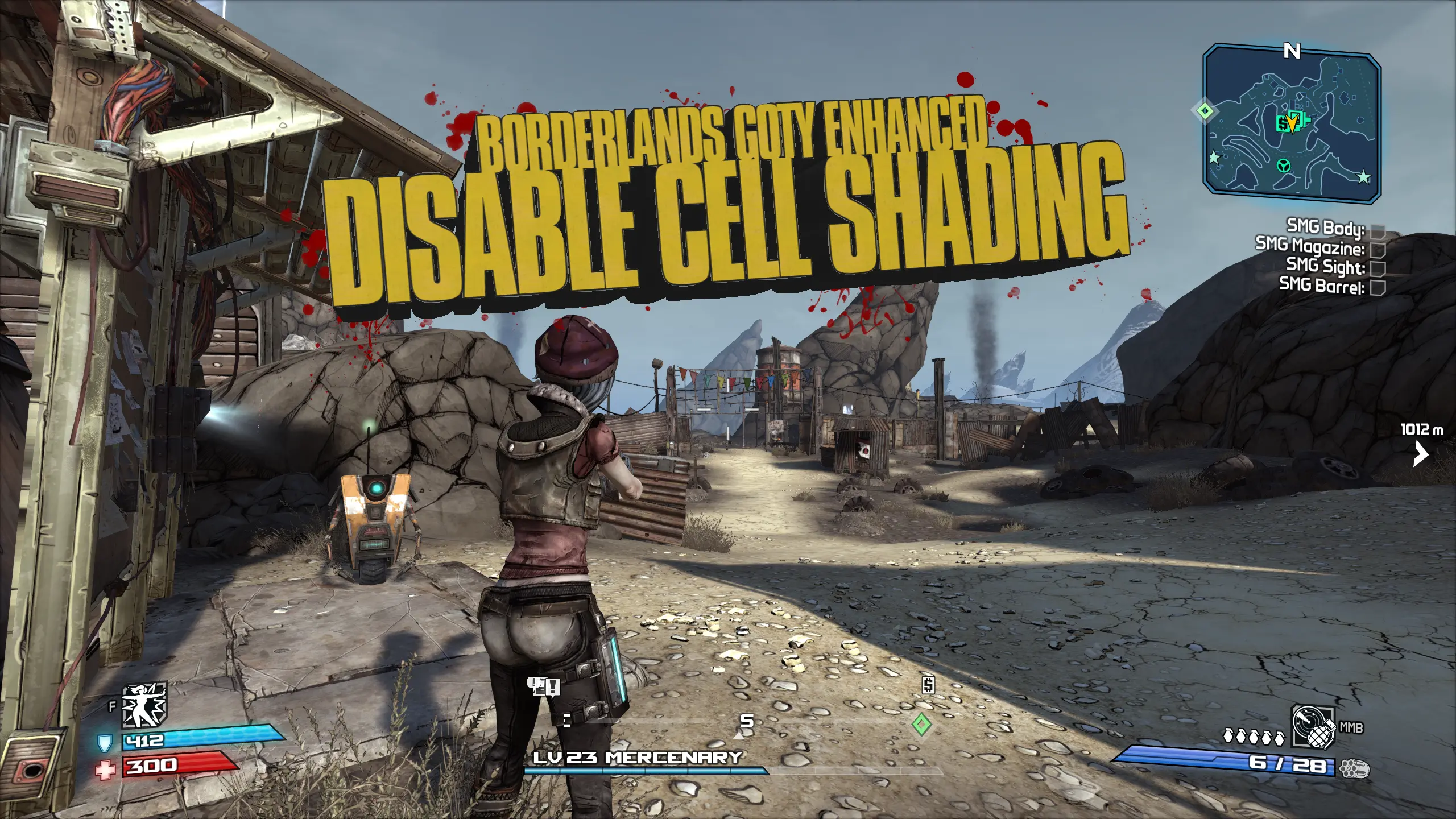 Disable Cell Shading (Black Outlines) at Borderlands Game of the Year