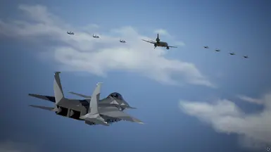 The same F-15SX approaching a tanker for refueling.