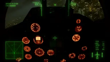 Cockpit during nighttime flight