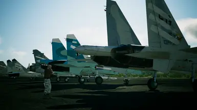 Trigger prepares to taxi with Spare Squadron.