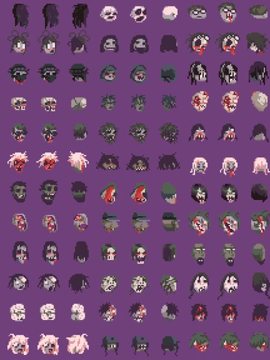 Spritesheet of Every New Zombie Head contained in the mod!