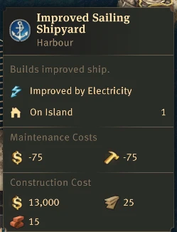 Improved Sailing Shipyard with Improved Warship - Better Speed - Cargo - Item Socket and Damage