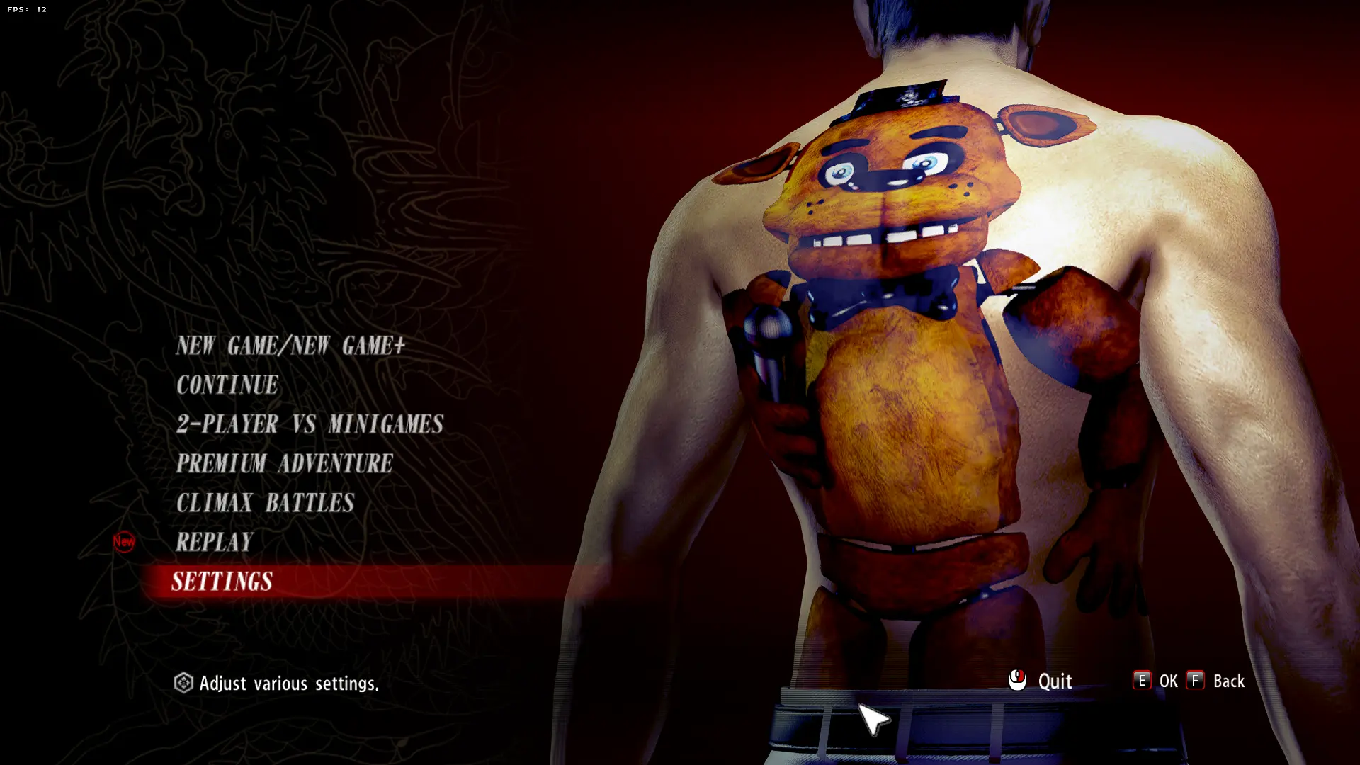 Freddy Fazbear Tattoo at Yakuza Kiwami Nexus - Mods and community