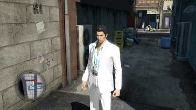 Kiryu white and mint color suit