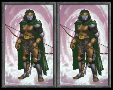Vanilla Mithril Long Bow paper doll vs CBT Mithril Long Bow paper doll