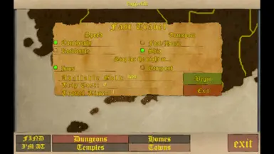 Fast Travel Screen
