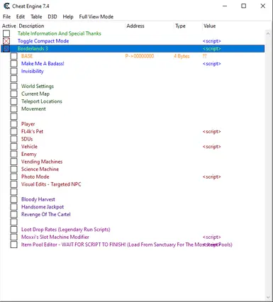 Cheat Engine Table