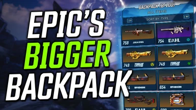 Epic's Bigger Backpack Size