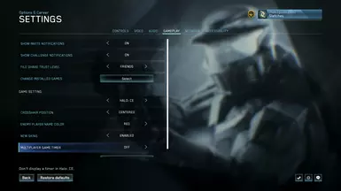 Multiplayer Game Timer set to off