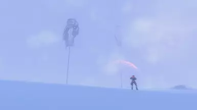 Out of bounds on Solitary, using the hidden platform feature to stand in otherwise non-solid snow.