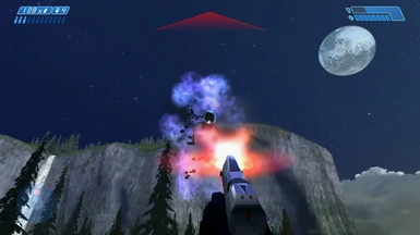 Covenant vehicles explode a plasma-blue