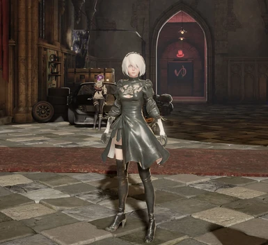 You can now play as 2B from NieR Automata in CODE VEIN, with full skirt  cloth physics