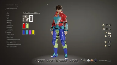 You can dye the jacket, pants, armor, shirt and tie