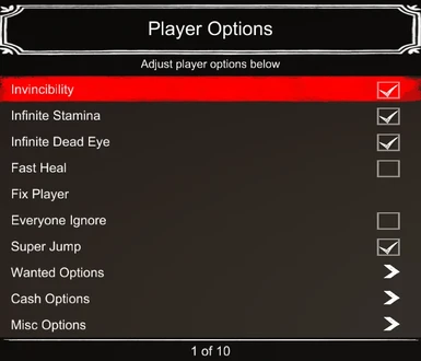 Player Options