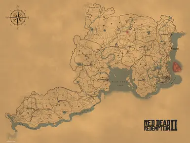 Red Dead Redemption 2 (RDR2) Map 