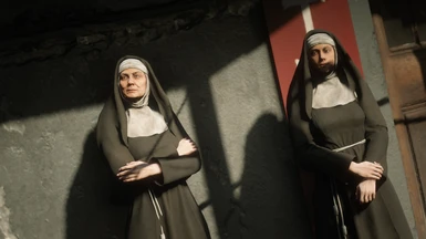 restored nuns around saint denis church